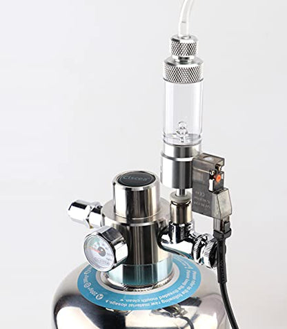 CO2 Bubble Counter with Solenoid Valve and Check Valve for CO2 Generator Regulator Planted Aquarium Quick-Plug Connection - color: Quick-Plug connection with Bubble Counter