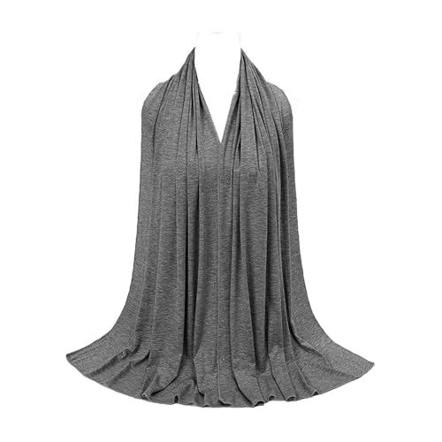 Non-see-through Premium Jersey Maxi Hijab Head Scarf Wrap for Muslim Women - color: Grey