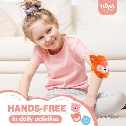 Hilph Kids Ice Packs for Boo Boos, Reuable Kids Hot Cold Packs with Cover and Handheld Straps for Pain Relief, Toddler Animal Ice Packs for Bumps, Swelling, Wisdom Teeth (3 Packs) - style: E-Fox&Hippo&Bear