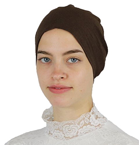 Modefa Islamic Women's Non-Slip Cotton Hijab Bonnet Cap Underscarf - color: Brown