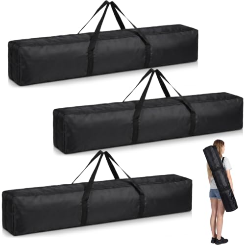 3 Pcs Tripod Carrying Case Bag Water Resistant Durable Lightweight Multifunctional Tripod Carrying Case with Heavy Duty Suit for Tent, Fishing Pole, Lights, Cameras (Black,47 x 8 x 8 in) - size: 47 x 8 x 8 in