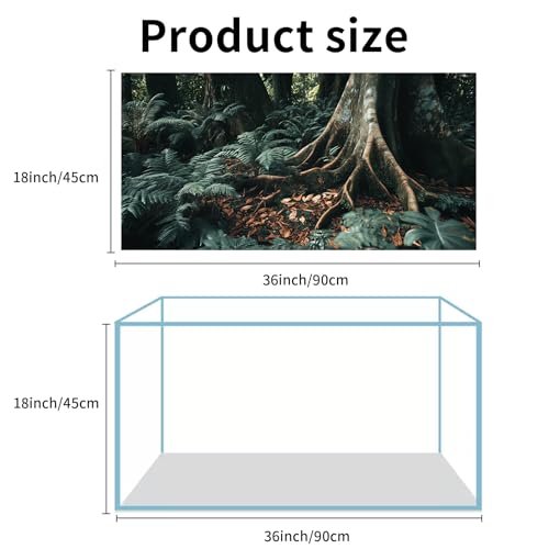 COMSUN 3 Pack Terrarium Background, 36x18 inches Polyester Reptile Background, Cloth Terrarium Background, Tropical Green Tree Fern & Gobi Desert Sunshine Cactus Rock Terrarium Background - size: 36x18 Inch