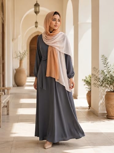 Modal Feel Hijab Scarf for Women, Lightweight Ombre Dual Color - color: 4#yellowbeige