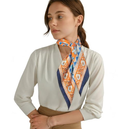 RIIQIICHY Women Head Hair Scarf Like Satin Silk Scarf Sleeping Hair Wrapping Night 27.5" - color: C010