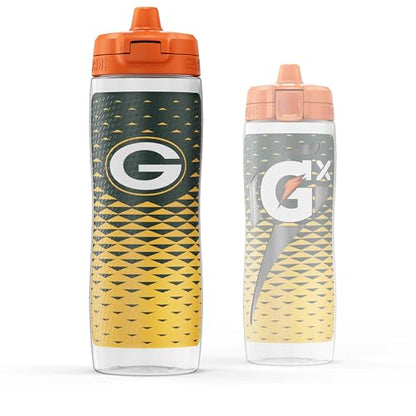 Gatorade Gx NFL Non-Slip Squeeze Bottles, 30 fl oz, Gx Hydration System - color: Green Bay Packers
