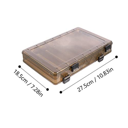 Fabric Storage Bins，Plastic Bins ，Plastic Bait Sea Fishing Stacked Beads Cages Pole Hooks Aquarium Waterproof - size: 27.5X18.5X4.8CM