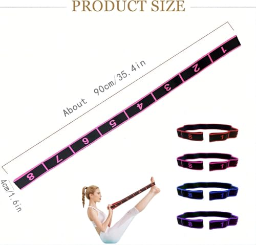 Fitness Resistance Band with Numbered Sections,2026 Elastic Tension Band Exercise Pull Rope - color: Red+Pink+Blue, size: 8+10+12 Section