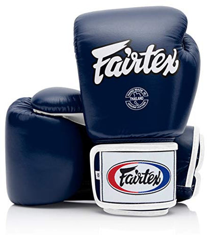 Fairtex BGV1 무에타이 복싱 트레이닝 스파링 장갑 남성, 여성, 아동용 | 프리미엄 품질, 경량 및 충격 흡수 복싱 장갑 - color: 블루/블랙/화이트., size: 16온스