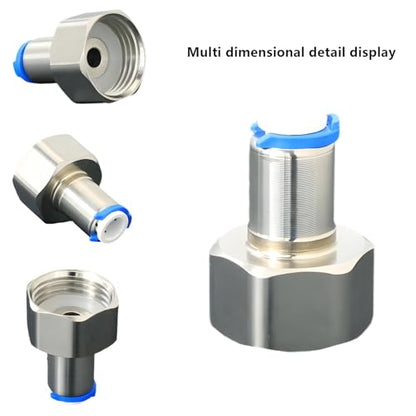 1/2" Female to 1/4" Push Connect Tube Quick Connector, Stl, for RO | Durable SS quick connector for RO systems & beverage dispensers. Designed for a secure, leak-proof water tight fit. - style: 1/2" F to 1/4" PTC
