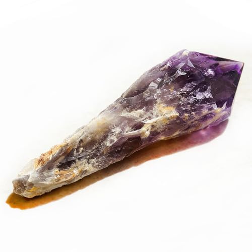 Natural Raw Amethyst Point Wand, Single Terminated Crystal Cluster Scepter, Hand Polished Healing Crystal Point, Positive Energy Gemstone, Reiki Meditation Spiritual Ornament,Home Decor & Crystal Gift - color: Amethyst Scepter 1pc