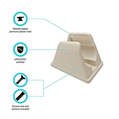 Dura Faucet DF-SA156-BQ RV Handheld Shower Wand Bracket (Bisque) | RV handheld shower wand bracket for campers, trailers, and motorhomes. - color: Bisque Parchment
