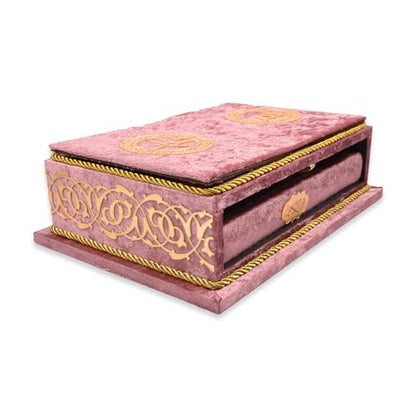 BABY SHOWER CHOCOLATE Quran Book with Rahle, Quran Stand, Islamic Gift, Muslim Gift for Eid Ramadan (Pink) - color: Pink
