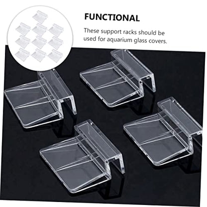 YARNOW 15pcs Fish Tank Support Clips for Glass Covers and Lightweight Aquarium Lid Holders for Stability - size: 5.5X4X1.8CM