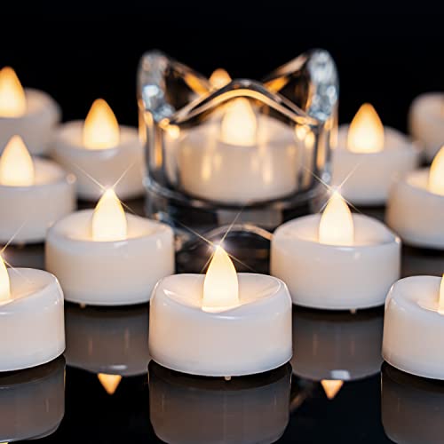 merrynights 12 Pack Tea Lights Candles Battery Operated, Warm White Light - color: Warm White, size: 12-Pack