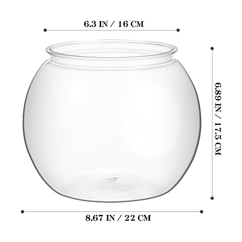 Plastic Fish Bowls, Round Plastic Fish Tank 1.06 Gallon Aquarium Hydroponic Planter Floral Container for Prizes, Party, Table Centerpiece Home Decor