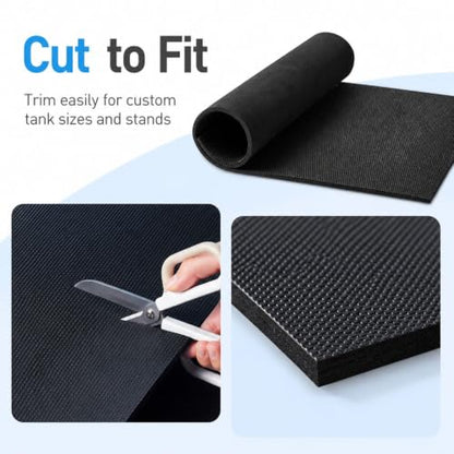 Aquarium Leveling Mat, 6 mm EVA Foam Fish Tank Pad, Textured Anti-Slip Aquarium Base Mat, Water-Resistant Cushion Pad for Glass Aquariums, Planted Tanks, Stands, Shelves (11-13/16 x 11-13/16 in) - size: 11-13/16 x 11-13/16 in