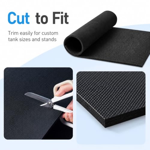 Aquarium Leveling Mat, 6 mm EVA Foam Fish Tank Pad, Textured Anti-Slip Aquarium Base Mat, Water-Resistant Cushion Pad for Glass Aquariums, Planted Tanks, Stands, Shelves (15-3/4 x 15-3/4 in) - size: 15-3/4 x 15-3/4 in