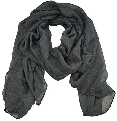 woogwin Women's Scarf Lady Light Soft Fashion Solid Shawl Wraps - color: Darkgrey