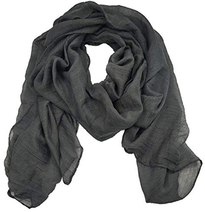 woogwin Women's Scarf Lady Light Soft Fashion Solid Shawl Wraps - color: Darkgrey