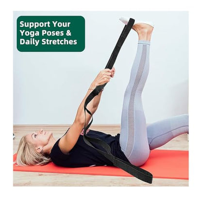 Yoga Strap Stretching Strap 10 Loops Non-Elastic Exercise Strap for Pilates, Dance Exercise Training Multi-Loop Stretching Band - color: Purple