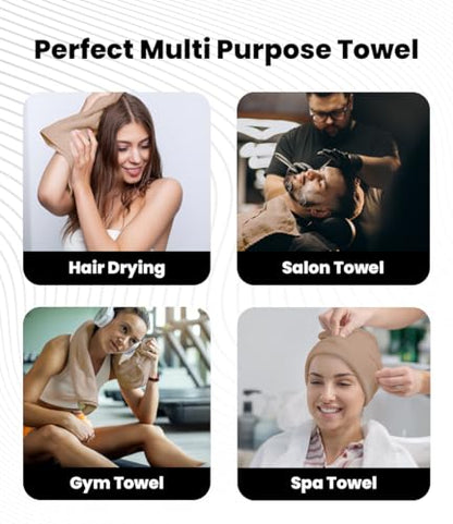 Avalon Towels Salon Towel - Beige Hand Towels Bulk Pack of 24 - 100% Cotton Absorbent Spa, Facial & Gym Towel for Working Out - 16x27 Inches (Not Bleach Proof) - color: Beige