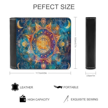 Mysterious Mandala Bifold Wallet 4.6x3.7 Inch,Slim Compact Folding Wallet with Card Slots And Cash Pocket Lightweight Wallet for Everyday Carry Travel Business - color: Mysterious Mandala