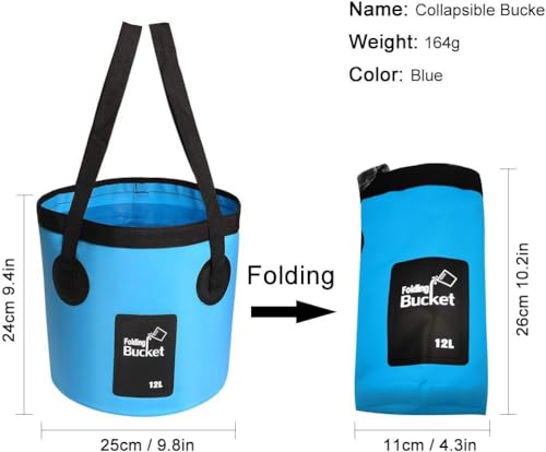 Collapsible Bucket with Handle, Multifunctional Foldable Water Container for Camping, Hiking, Traveling, Fishing, Washing, Gardening, Waterproof, Durable, Lightweight, Black - color: Sfvblue