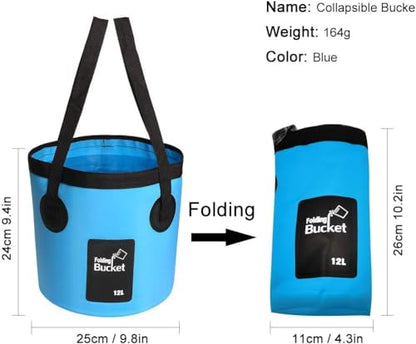 Collapsible Bucket with Handle, Multifunctional Foldable Water Container for Camping, Hiking, Traveling, Fishing, Washing, Gardening, Waterproof, Durable, Lightweight, Black - color: Sfvblue
