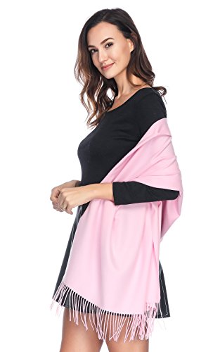 Pashmina Shawl Wraps Scarves Evening Dresses Wedding Bridesmaid for Women - color: Pink