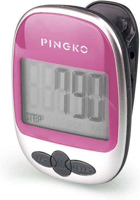 PINGKO Outdoor Multi-Function Portable Sport Pedometer Step/Distance/Calories/Counter - color: Pink