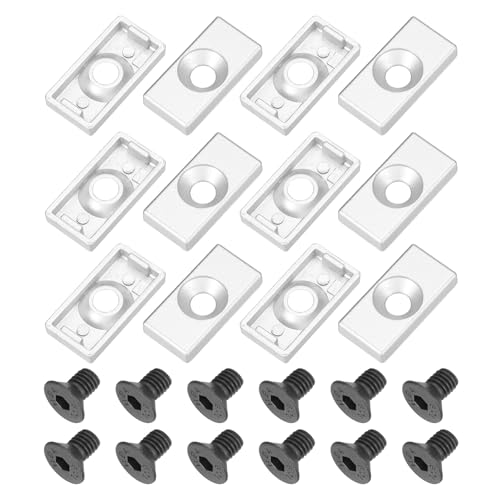 MECCANIXITY 12 Pcs 1530 T-Slot 6.5mm Hole Dia Aluminum Extrusion End Cap 30x15mm Silver for Fish Tank Rack, Storage Rack with Push-in Fastener - color: Silver, size: 30x15mm,6.5mm Dia