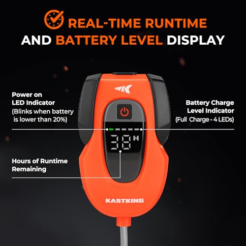 KastKing Li3 Rechargeable Live Bait Aerator, Lithium-Ion Battery, LCD Runtime Display, Large Aeration Stone, Aerator for Fish and Bait Buckets