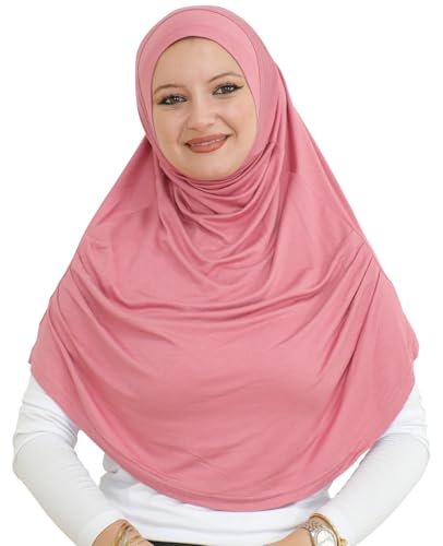 Prien Ready To Wear Hijab For Women, Instant Turban, Soft Muslim Scarf For Prayer, Long Hijabs, Islamic Clothes, Jersey Abaya - color: Dusty Rose