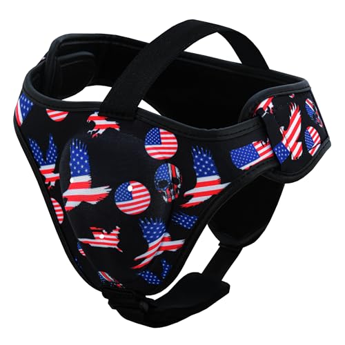 ROAR-INT Wrestling Headgear Men BJJ Ear Guard Protection MMA Grappling Cauliflower Helmet - color: Black+American Flag (Pack-2)