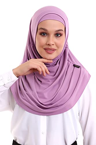 ihvan online, Hijab Scarves for Women, Ready to Wear, Lightweight and Comfortable Headscarf, Instant Turban, Jersey, Presewn - color: Lilac