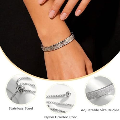 YANCHUN Ayatul Kursi Bracelet Islamic Arabic Jewelry Gifts Arabic Cuff Bracelet Gifts for Women Men Islamic Jewelry Gifts for Him - color: B1