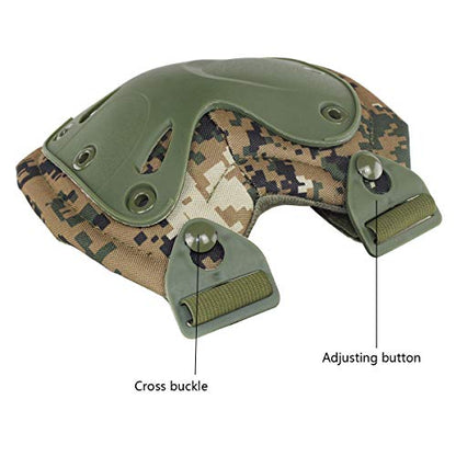 Combat Knee & Elbow Protective Pads Set for Outdoor CS Paintball Game Cycling Safety Skateboarding Gear Skates Knee Protection Guard Pads - color: DW