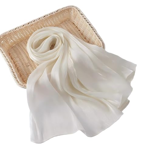 Organza Sheen Shimmer Crepe Hijab Scarf for Women Lightweight Sheer Shawl Wrap for Wedding and Evening Dresses - color: Beige