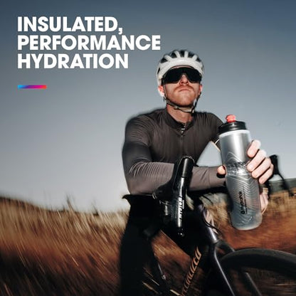 HydraPak | Polar Bottle - Polar Surge Insulated Bike Water Bottle 2-Pack - High Flow, Cycling & Sports Squeeze Bottle (Ascent Silver, 600ml / 20oz) - color: Ascent Silver, style: 20oz/600ml