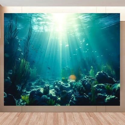 Under The Sea Backdrop 10x8ft Seabed Underwater World Ocean Photography Background Under The Sea Birthday Party Banner Decorations Photoshoot