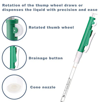 ONiLAB Pipette Pumps,Scientific Pipette Pump 10ml, Green, for Disposable Plastic and Glass Pipettes… | Lightweight Design, Smooth Operation, Plastic And Glass Pipette Compatibility, Precise Liquid Transfer - style: 10ml