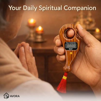 AVORA Digital Finger Counter for Pooja, Meditation & Prayer | Portable Japa Mala Counting Device with LCD Display | Silent Electronic Tally Counter Ring for Chanting, Naam Jap & Spiritual Practice
