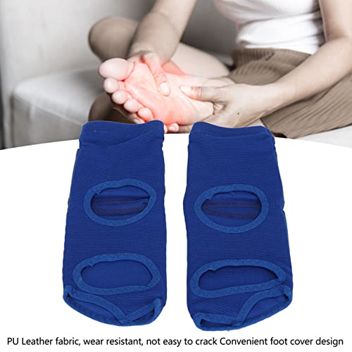 2pcs Boxing Foot Protector, Unisex PU Leather Taekwondo Training Boxing Foot Protector Gear, Soft Boxing Sparring Foot Guard for Women Men Blue (XL)