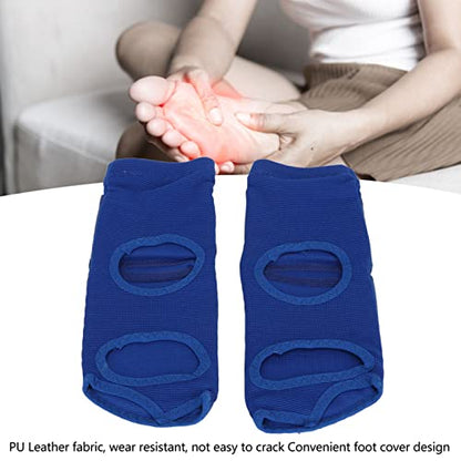 2pcs Boxing Foot Protector, Unisex PU Leather Taekwondo Training Boxing Foot Protector Gear, Soft Boxing Sparring Foot Guard for Women Men Blue (XL)