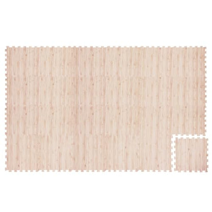 Giantex Wood Grain Floor Tiles Foam Mat, 24 PCS EVA Foam Puzzle Mats, 20'' x 20'' Interlocking Exercise Mat, Floor Padding for Furniture, Living Room, Bedroom, Gym, Home Office, Basement, Light Oak - size: 63 sq. ft. (24 pcs)