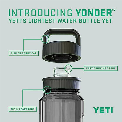 YETI Yonder Water Bottle with Yonder Chug Cap, Lightweight, Leakproof and BPA-Free - color: Charcoal, style: 20oz