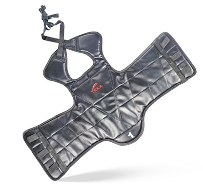 Chest Protector for Kickboxing, Sparring Training Heavy Punching, Boxing Body Protector Adjustable Shield, Martial Arts Upper Belly Protection Pad, Taekwondo - size: Large (Black)