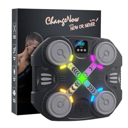 Music Boxing Machine for Kids-Interactive Wall Mounted Punching Target with Sound & Lights,Smart Boxing Trainer Machine Fitness Game Gymnastics Equipment for Home,Birthday Gift for Boys Girls Age 3-12 - color: 4 Strike Points-kids 3+