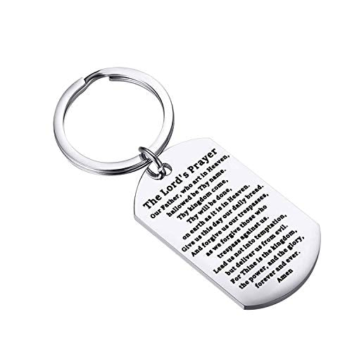 Gzrlyf The Lord's Prayer Keychain Our Father who Art in Heaven Matthew 6:9-13 Religious Gifts