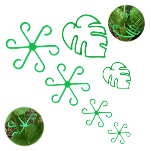 Plant Stem Supports for Indoor Plants, Reusable Monstera Plant Support, Plant Propagation Buddy, Sturdy Houseplant Accessories, Stable Leaf Buddy Plant Support Stakes, 6PCS Green